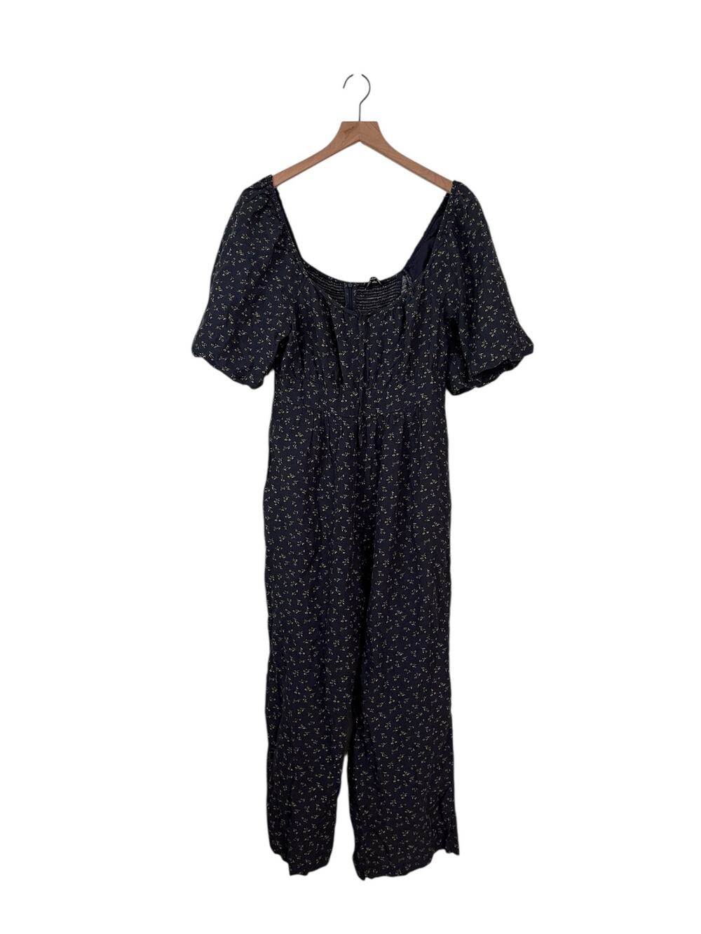 Madewell Womens Square-Neck Linen Blend Jumpsuit in Spring Fling Size 8 MC954